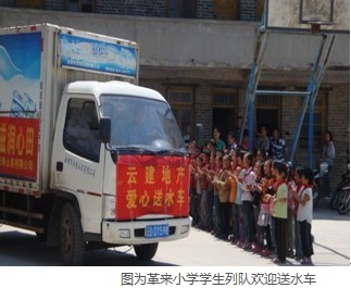 “五四”云建地產(chǎn)團支部獻(xiàn)愛心送水到大水井鄉(xiāng)
